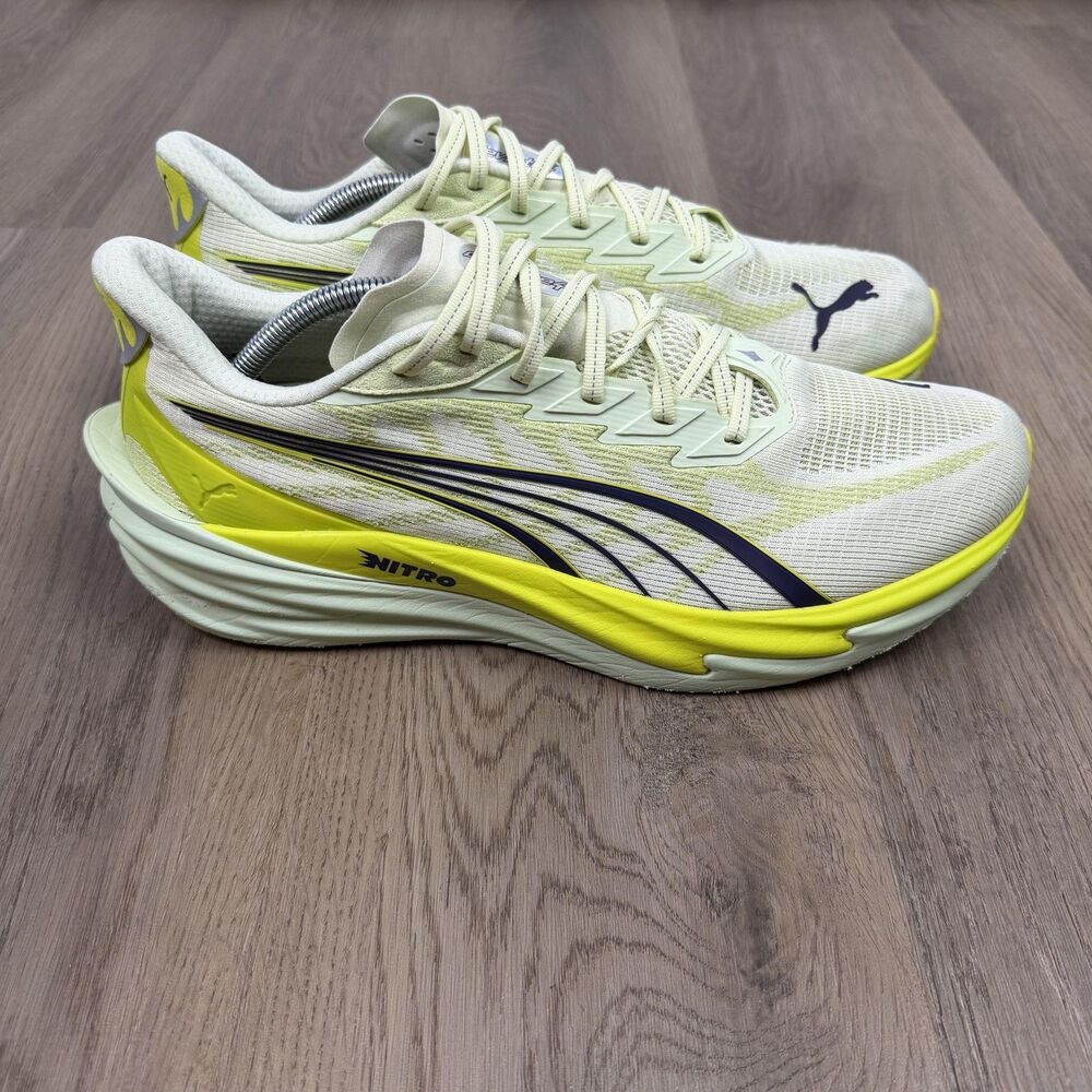 Puma Deviate 4 Shoes Mens Size 11.5 Yellow Running Nitro Sneakers low Top
